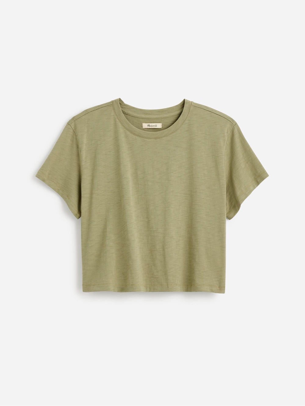 MADEWELL The Easy Crop Crewneck Tee in Soft Slub, Size XS